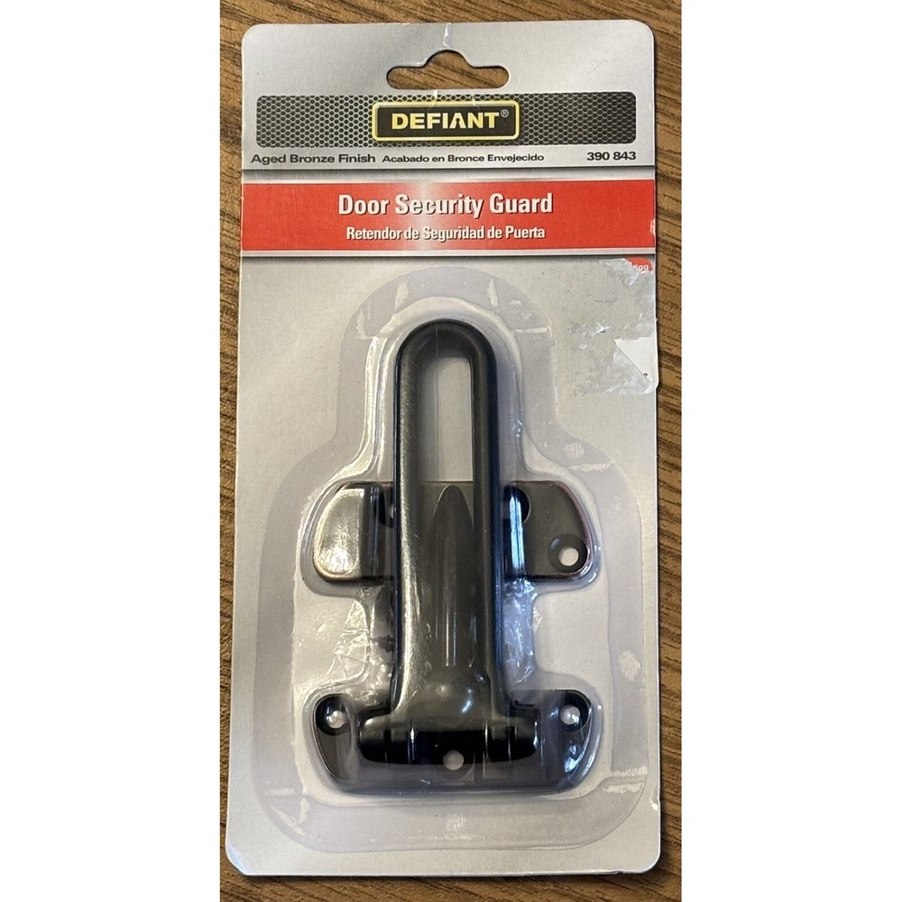Door Security Guard Unique Locking Aged Bronze Finish Defiant 390-843